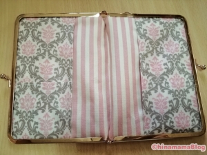 【ハンドメイド】がま口手帳ケース_完成1